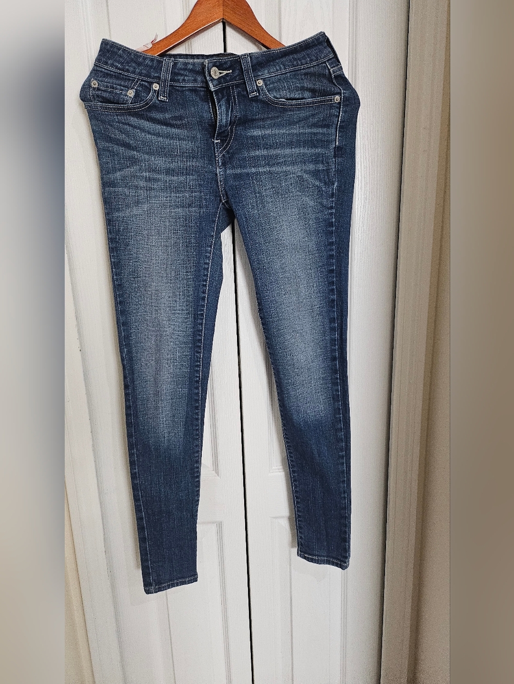 Levi’s 711 Skinny LeggingJeans Women Size 5 Blue Mid Rise Stretch Denim Slim Leg - Picture 3 of 14